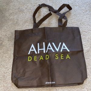 🌟AHAVA Dead Sea Reusable Solid Brown Tote With Logo Size Medium